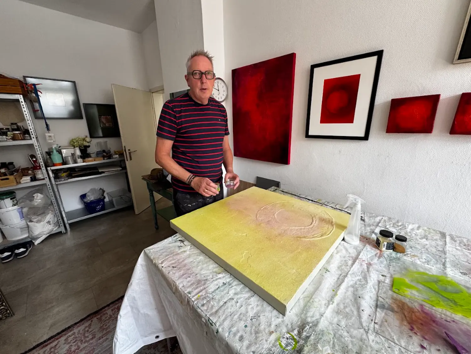 Ulf Obermann-Löwenstein in the studio – artist Flu in Hamm