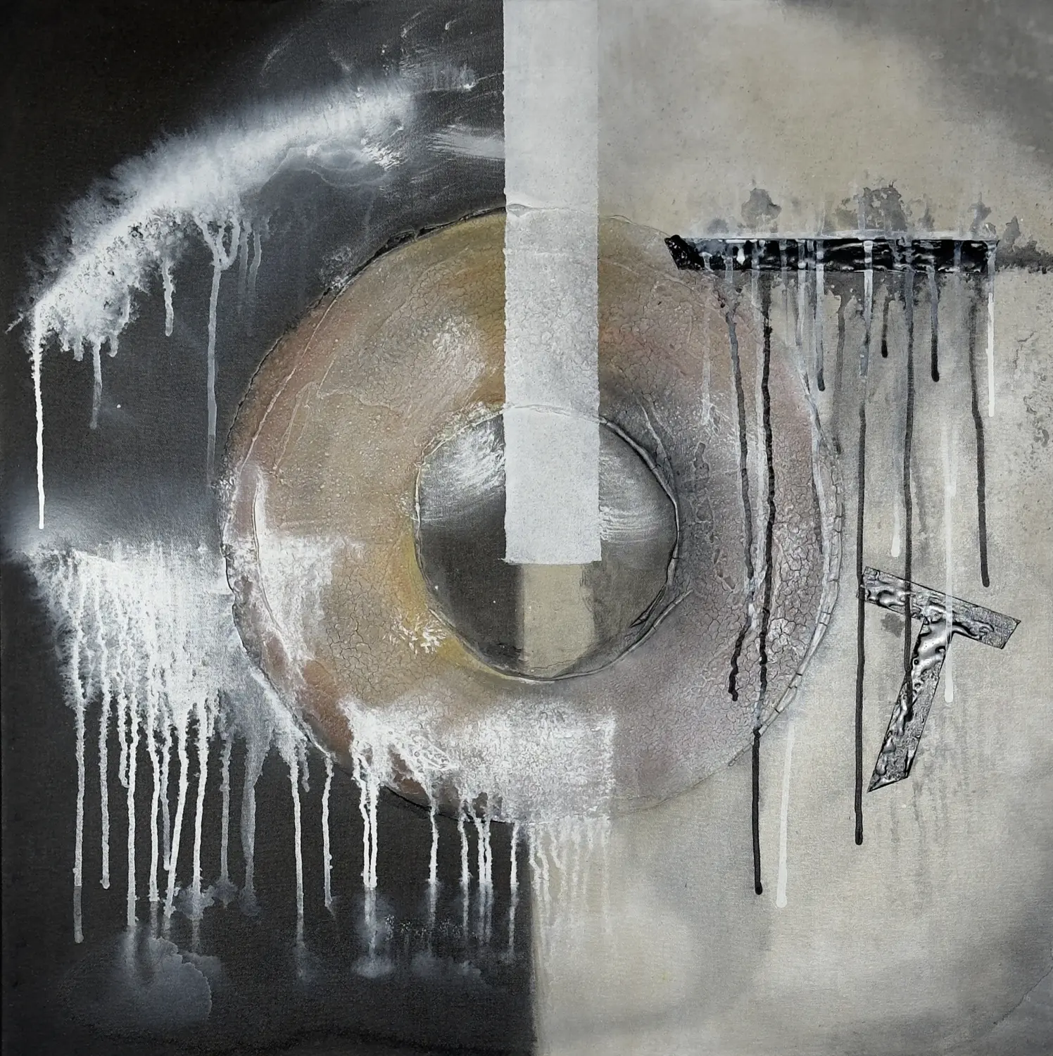 Der eingefrorene Moment – Arbeit aus der Serie „Grenzzeit“ von Flu, 2024, Format 80 × 60 cm.