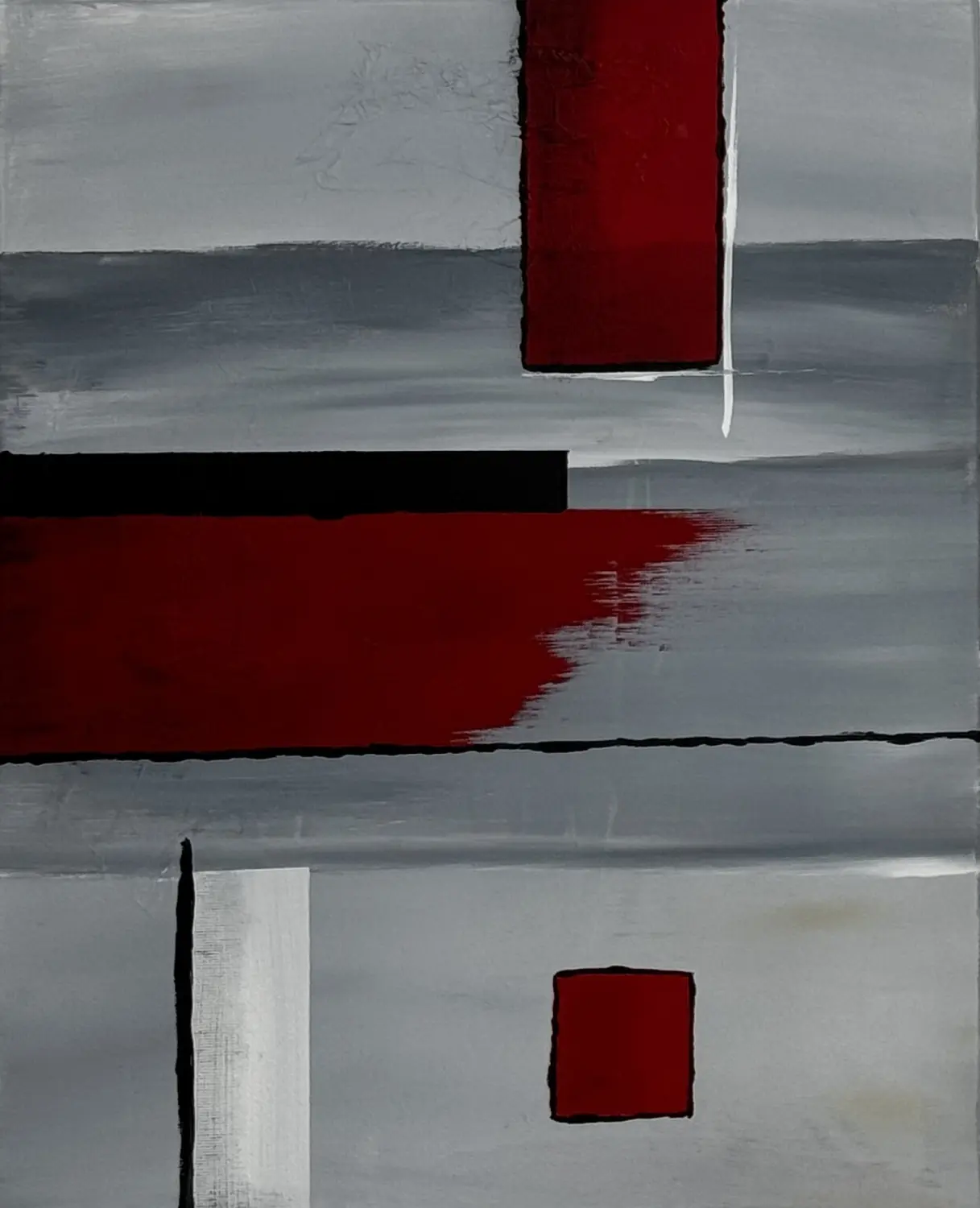 Incision – Arbeit aus der Serie „Geometries of Silence“ von Flu, entstanden 2022, Format 50 cm × 40 cm.