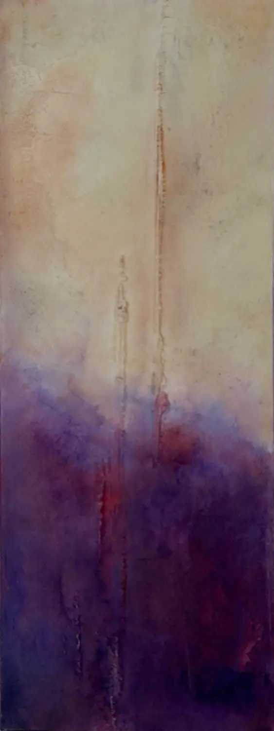 Lavender Ground – Einzelwerk von Flu, entstanden 2024, Format 70 cm × 50 cm.