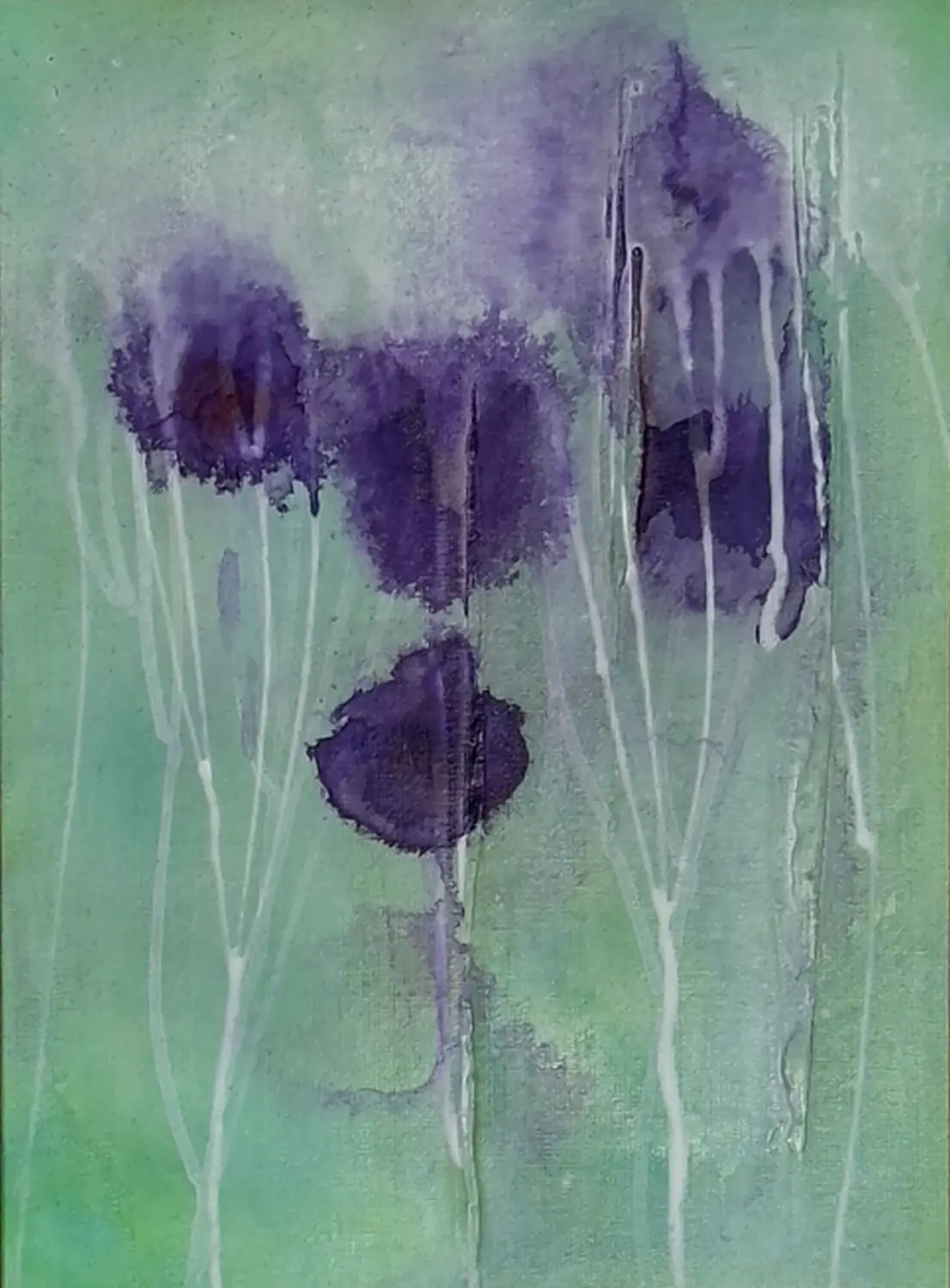 Le Jardin d'Inge – Einzelwerk von Flu, entstanden 2024, Format 50 cm × 70 cm.