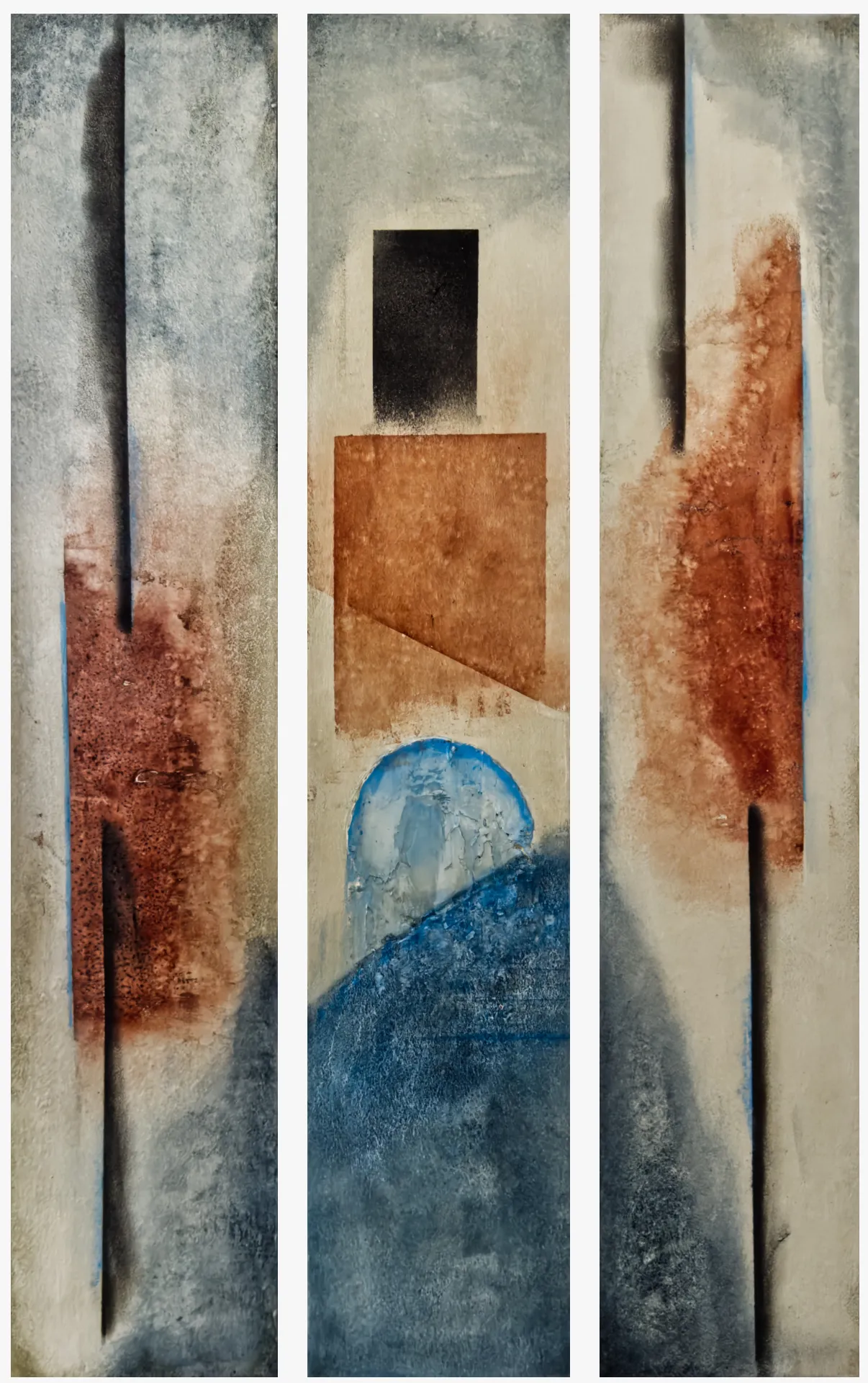 Resonanzkern – Arbeit aus der Serie „Grenzzeit“ von Flu, 2024, Format 60 × 60 cm.