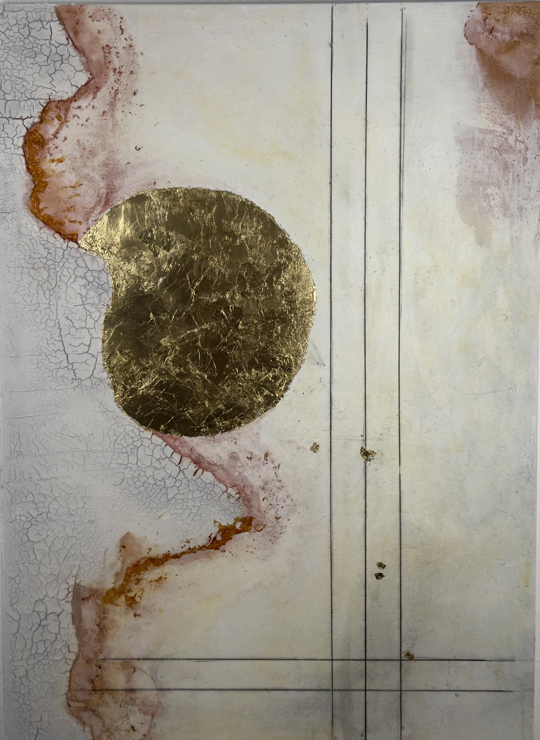 Jenseits der Grenzen – Arbeit aus der Serie „Grenzzeit“ von Flu, 2024, Format 80 × 60 cm.