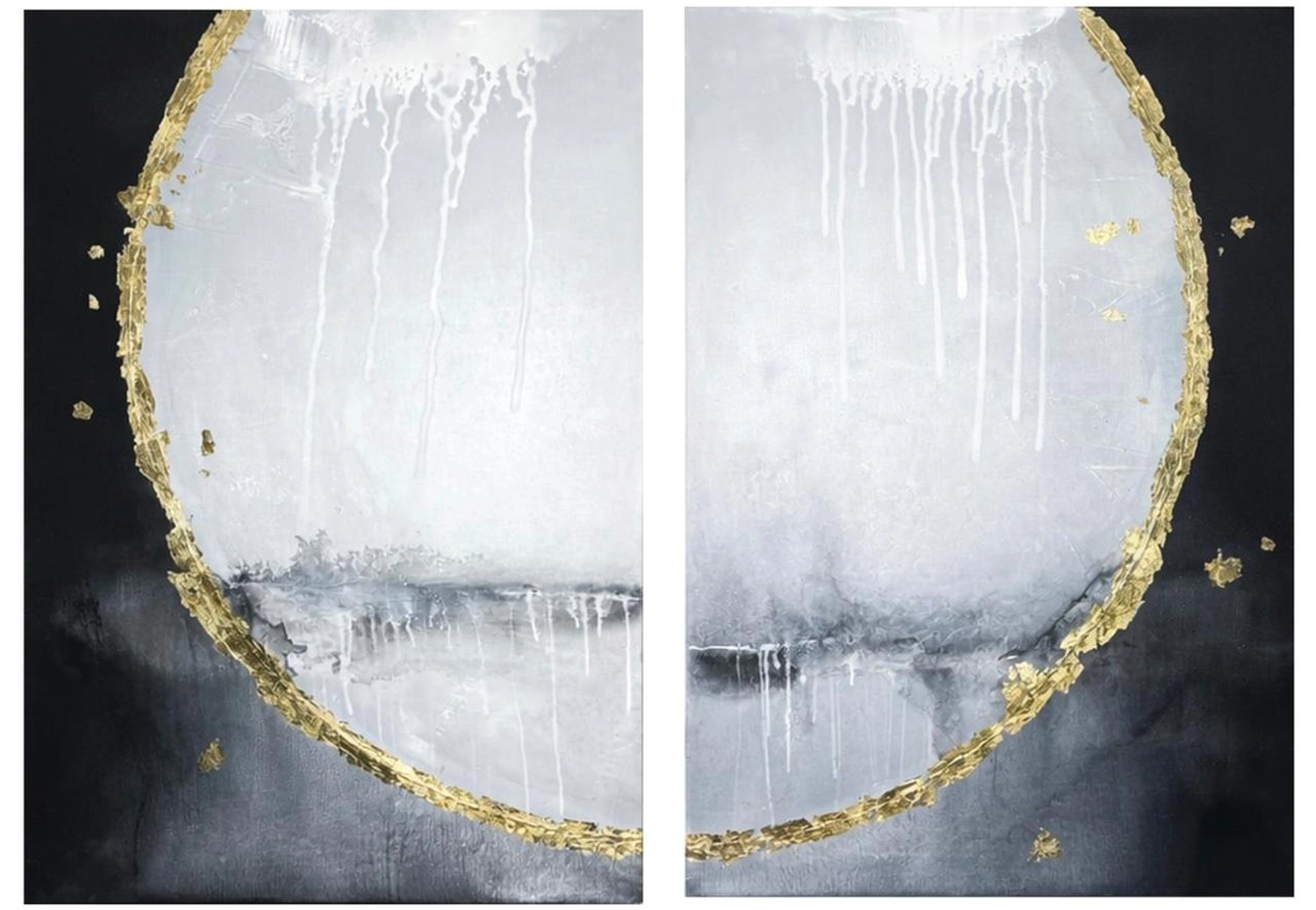 Resonanzkern – Arbeit aus der Serie „Grenzzeit“ von Flu, 2024, Format 60 × 60 cm.