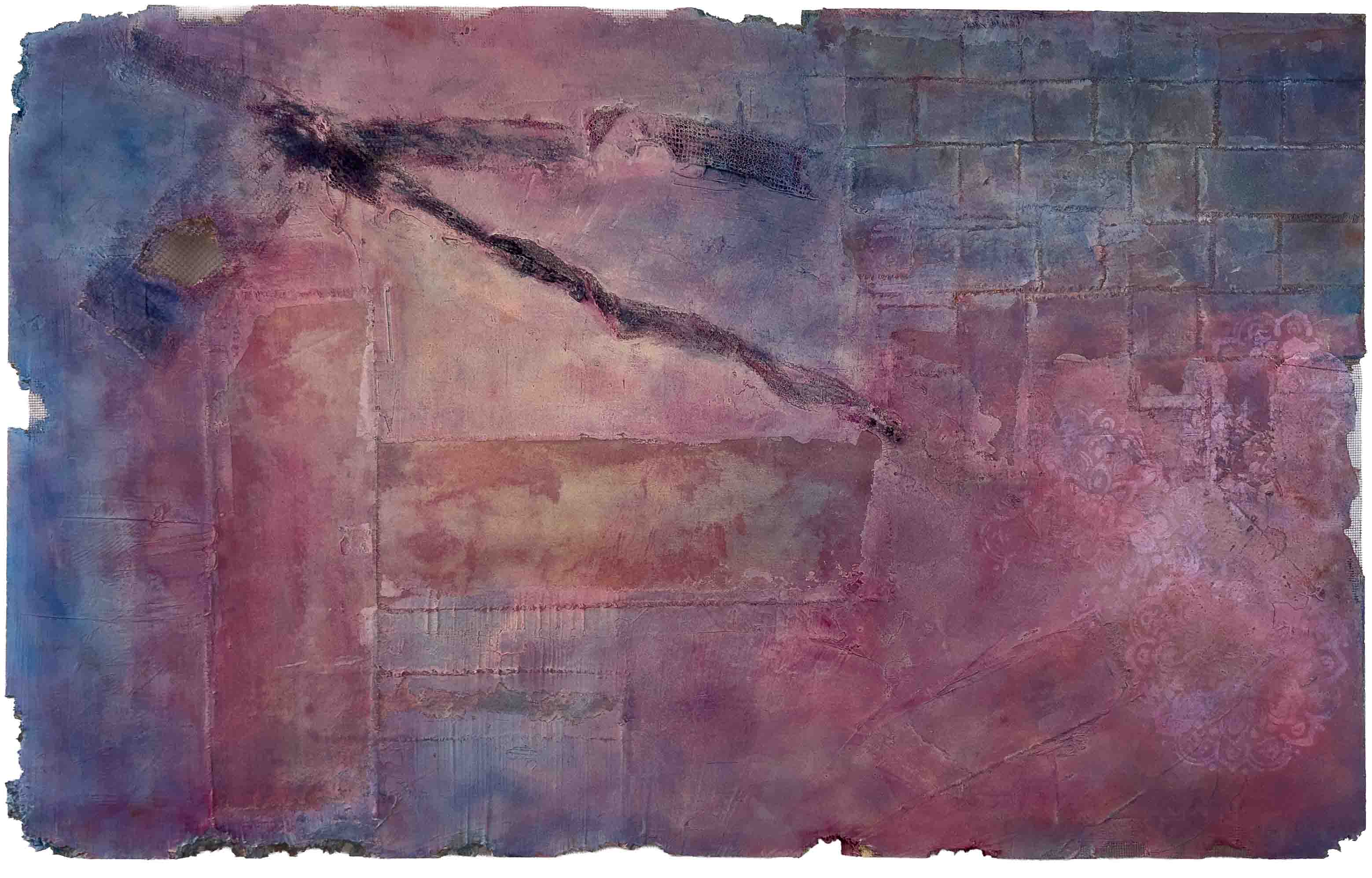 Nebelräume II – Risse im Grau, 2021, 80 x 80 cm – Serie von Flu